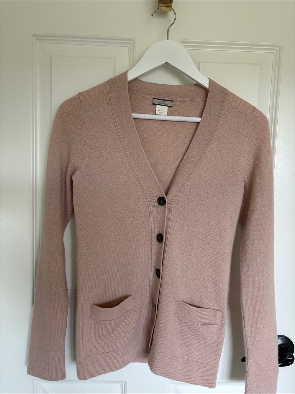 J. Crew Dusty Rose V-Neck Button Cardigan